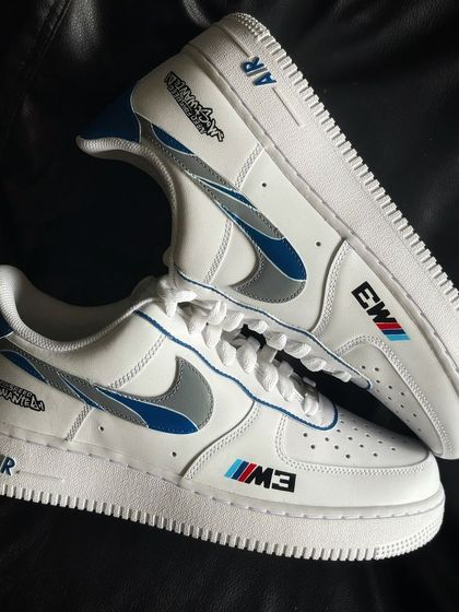 A top-down view of the M3 GTR custom sneakers, a perfect piece of nostalgia for gamers.