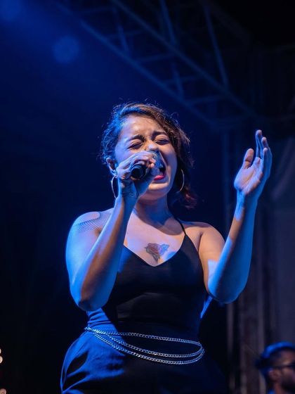 The stage is my first home. A powerful shot from our performance at NCPA@thepark, where the energy from the Bandra crowd was absolutely life-giving.