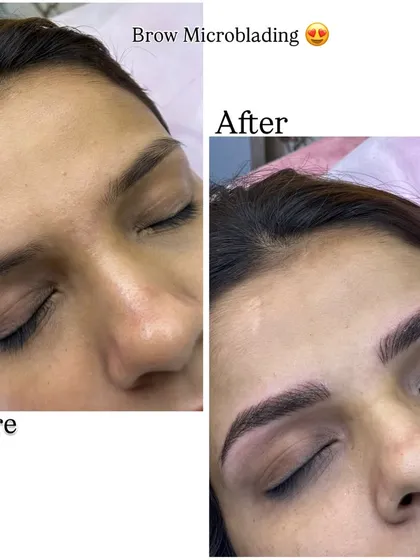 This is the power of microblading. I created these defined, fuller brows using fine, hair-like strokes that look completely natural. The final result will fade slightly to a soft, beautiful finish that saves you so much time in the morning.