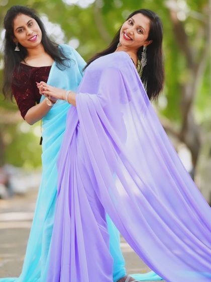 Pre Wedding Attire - Pre-Wedding Outfit Rental Flowing Trail Sarees photo 12