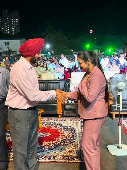 Shaking hands with Lt. Gen. H. S. Kahlon. The appreciation from our armed forces personnel after a performance is the highest form of recognition for my work.