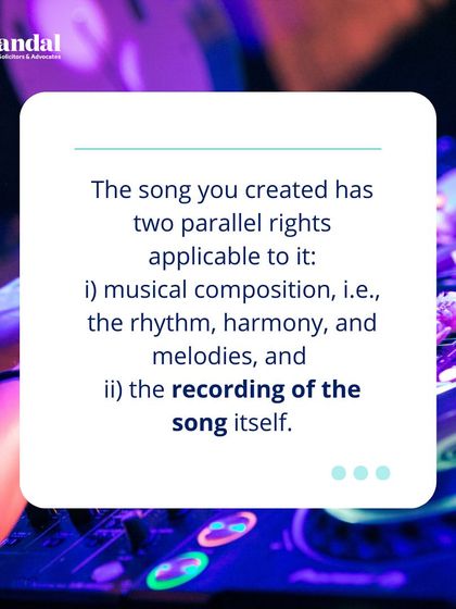 We explain the two parallel rights in a song: the musical composition (rhythm, melody) and the sound recording (the "master").
