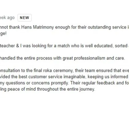 It brings me immense joy to receive feedback like this from a happy mother. My goal is always to provide peace of mind and professional care, ensuring every detail is handled from the first talk to the final ceremony.