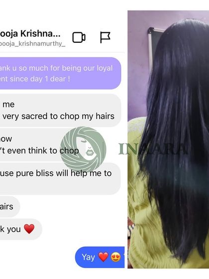 This client was scared to chop her hair, but now she doesn't even think about it because she trusts my Pure Bliss oil to help it grow back strong and healthy. Giving you hair confidence is my biggest goal.
