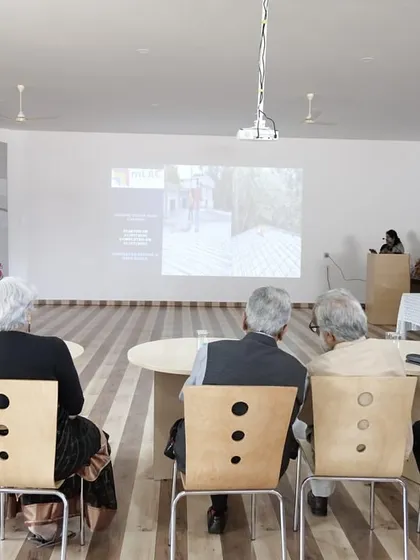 Presenting our project journey to the jury and faculty at the inauguration of the renovated student lounge and classrooms. It was a privilege to be part of this transformative project.