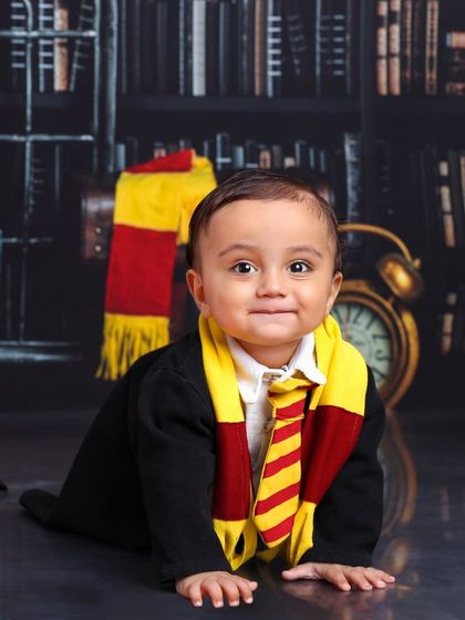 Crawling towards the next magical discovery. This shot captures the curiosity and movement of a baby exploring our detailed Hogwarts-inspired set.