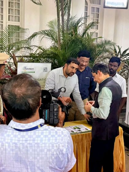 The Honourable Governor of Tamil Nadu, Thiru. R. N. Ravi, visiting our booth and showing keen interest in our solutions.