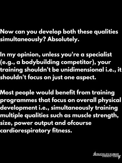 Training for strength versus size involves different variables. Strength gains are maximized with heavier loads, while muscle growth can be achieved across a spectrum of loads as long as you train close to failure. For most people, a program that develops both qualities simultaneously is the most effective approach.