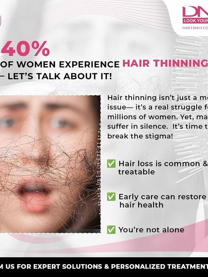 Did you know 40% of women experience hair thinning? It's a common and treatable issue, often linked to hormones, stress, or conditions like PCOS. You are not alone, and I am here to help.