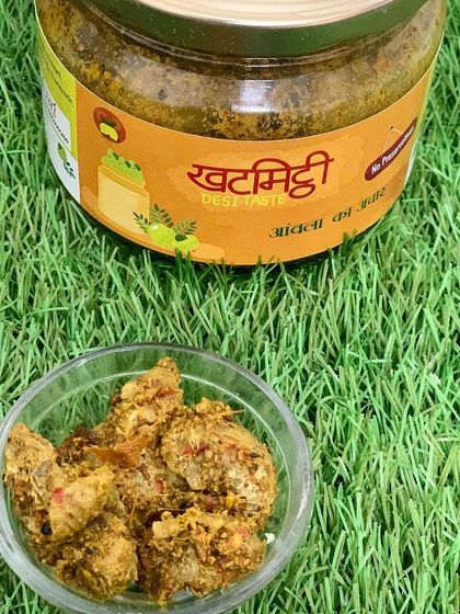 A close-up of my Amla ka Achaar. It's not just tasty but also a powerhouse of nutrition, especially Vitamin C.