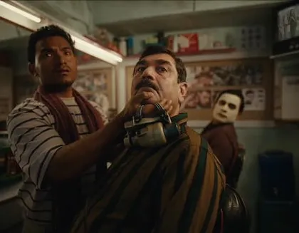 This scene is set in a classic Indian barbershop. I styled the characters in outfits that felt completely natural for that environment, like the striped shirt and the barber's simple attire.
