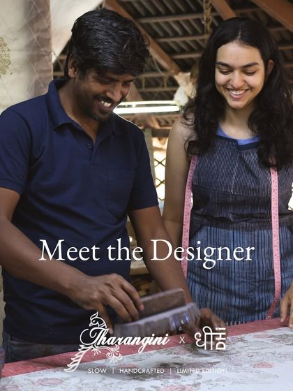 'Songs of a Vintage Spring' is our debut saree collection with the label Dhi. It is a celebration of sustainable craft, using 70+ year old teak blocks from our archive to create wearable art that tells a story of Bangalore's seasons.