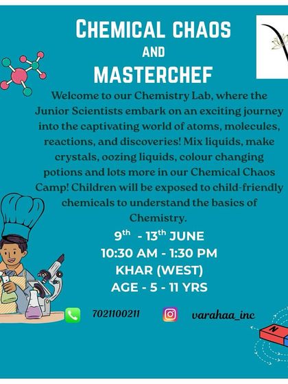 Our "Chemical Chaos and Masterchef" camp is a journey into the world of atoms, molecules, and reactions. Junior scientists mix child-friendly chemicals to create color-changing potions, oozing liquids, and fun crystals.