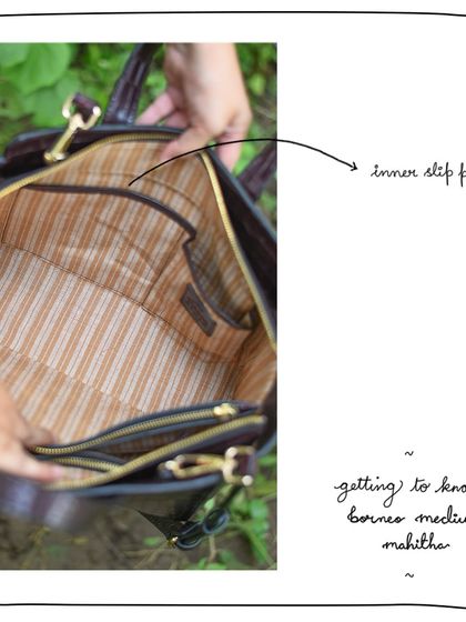 The Borneo Medium Mahitha also includes multiple inner slip pockets, perfect for organizing your phone, pens, and other small essentials.