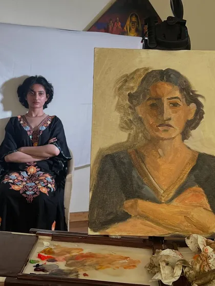 The portrait of Anamaya in progress during our five-and-a-half-hour live session. Even with struggles, the experience of exploring and learning is what makes art so beautiful.