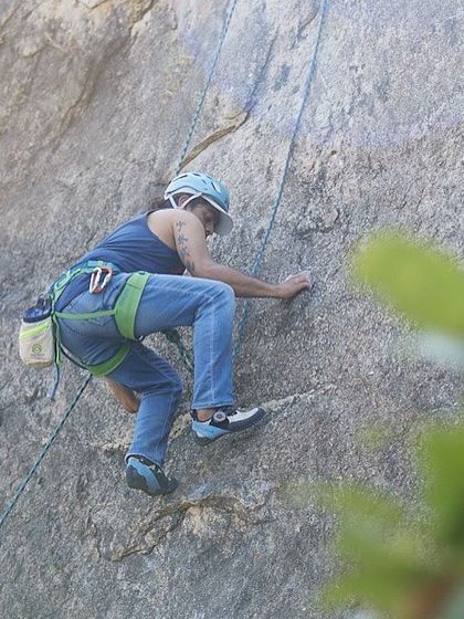 Meet Yogi, a martial artist who found climbing post lockdown. Here he is on a slab route, a testament to how climbing helps people face their fears, like his fear of heights.