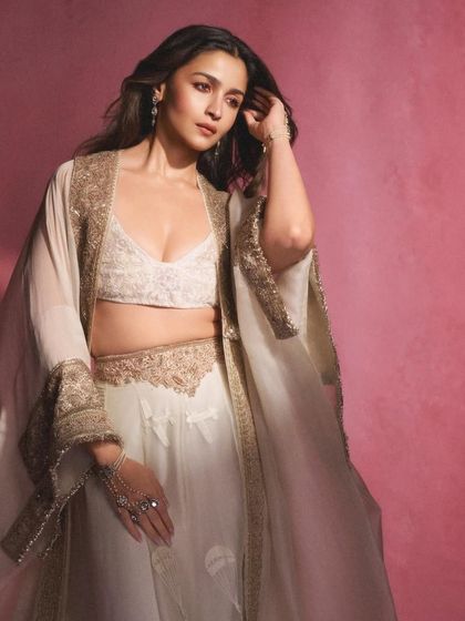 The movement and grace of Alia Bhatt's look. My nail design was created to be subtle yet present, adding a final touch of polish to her appearance.