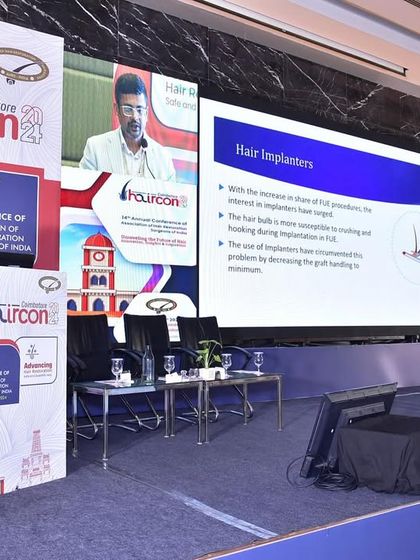 Another view from my lecture on hair implanters at HAIRCON 2024. I believe in evidence-based techniques and sharing them with the community.