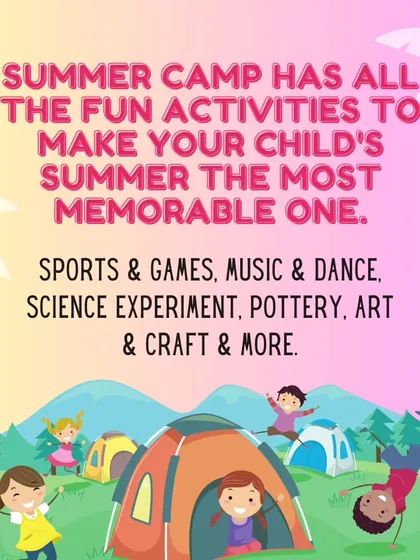 Our summer camp has all the fun activities to make your child's summer unforgettable. This graphic gives a quick overview of the sports, games, music, dance, and science we offer.