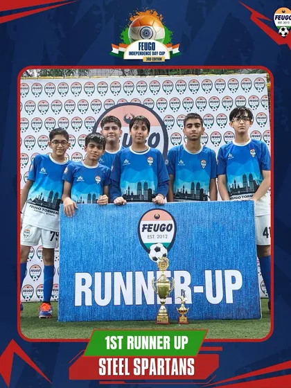 The 'Steel Spartans', our 1st Runner-Up in the U-15 Independence Day tournament.