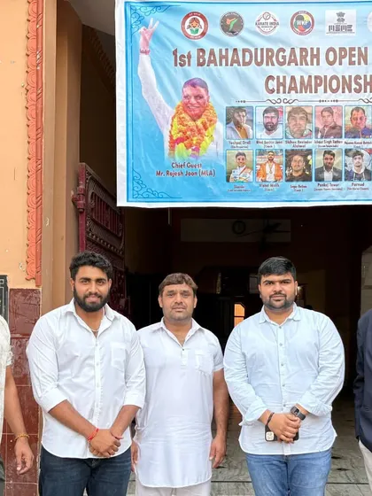 My team and I at the 1st Bahadurgarh Open Khel Karate Championship. We are always ready to compete and represent our Gurukul.
