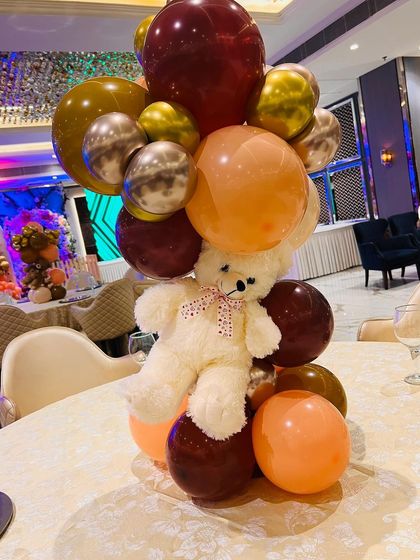 Golu Balloon Decor - Baby Celebration Decor Teddy Bear & Hot Air Balloons photo 32