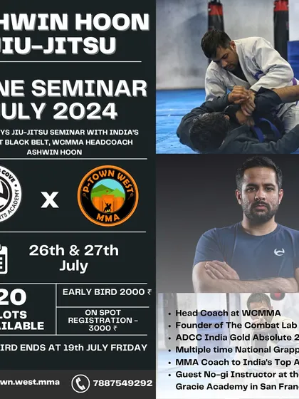 Our expertise is sought after across the country. Here is the announcement for a two-day Jiu-Jitsu seminar I conducted at P-Town West MMA in Pune, sharing our academy's approach to grappling with another community of dedicated practitioners.