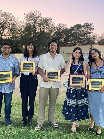 Our proud poets showcasing their certificates after a brilliant performance at BITS APOGEE. We love celebrating the achievements of our talented team.