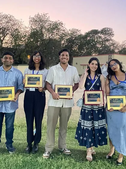 Our proud poets showcasing their certificates after a brilliant performance at BITS APOGEE. We love celebrating the achievements of our talented team.