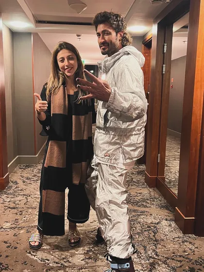 Sharing a laugh with Vidyut Jammwal during the 'CRAKK' shoot in Poland. This futuristic silver outfit was one of the most unique costumes in the film.