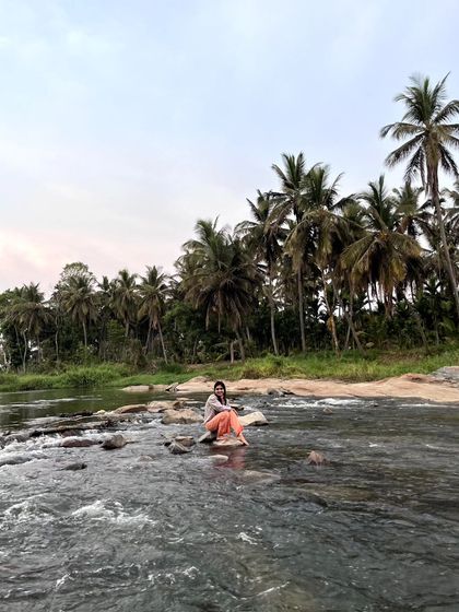 Taking a much-needed break by the river. These moments of rest and rejuvenation are essential for a creative life.