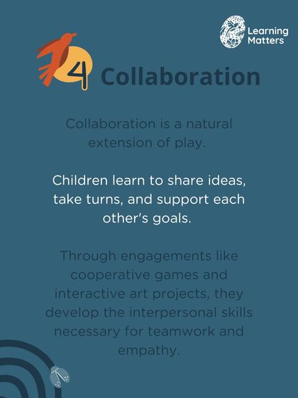 Collaboration is a natural extension of play. Through cooperative games and interactive projects, children learn to share ideas, take turns, and support each other's goals, developing the interpersonal skills necessary for teamwork and empathy.