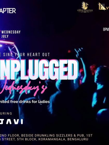 Another flyer from my residency at Club Chapter6 for Unplugged Wednesdays in Koramangala.