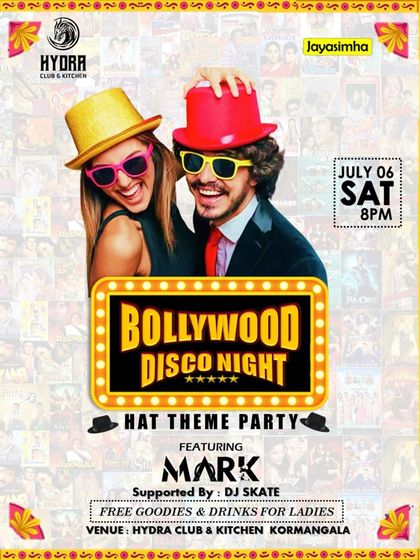 For this Bollywood Disco Night at Hydra, we did a Hat Theme party. It's a simple way to get the crowd involved and add a fun twist to the night.