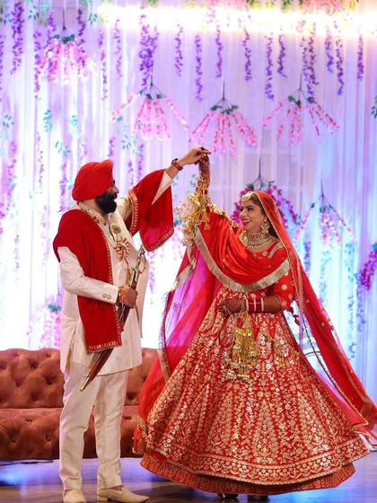 A beautiful Sikh couple. I created a classic Anand Karaj look for the bride that was both traditional and stunning.