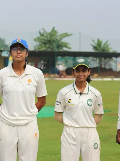 Captains and officials at our home ground, the Ashok Rising Star Cricket Ground.