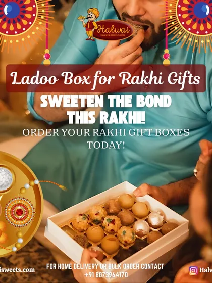 Sweeten the bond this Rakhi with our Ladoo Box. This special Rakhi gift box is filled with assorted ladoos, making it a perfect gift to celebrate the love between siblings.
