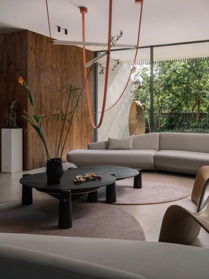 We are incredibly humbled to be included in AD Middle East's international list of the best Indian interior designers. This living room from our GAIA project was featured alongside the announcement.
