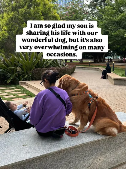 I'm so glad my son is sharing his life with our wonderful dog, but I'll be honest, it can be overwhelming. If you ever feel frustrated or stretched thin, know that you are not alone. It's a tough job, but we can make it work.
