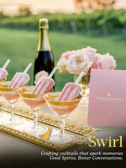 We love to add a playful yet elegant twist to our beverage service. These signature popsicles dipped in sparkling cocktails are perfect for a chic sundowner or cocktail party, creating a unique and refreshing experience.