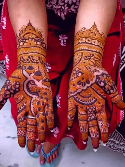 A beautiful design with a rich, orange stain.