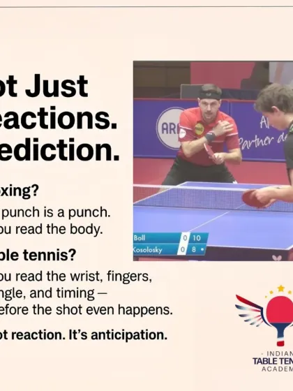 It's not just reactions, it's prediction. We train our players to read an opponent's wrist, fingers, and angle to anticipate the shot before it even happens.