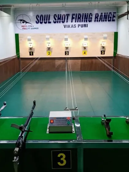 This is my shooting range in Vikas Puri. It features a clean setup with multiple lanes, ready for both individual practice and group events.