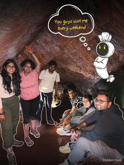Exploring a hidden cave in Chikmagalur. Our trips are full of surprises and secret spots that you will not find on any map. Even the cave spirits are happy to see us every weekend.