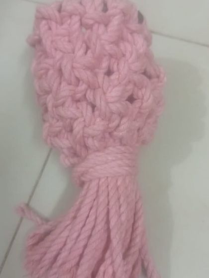 A soft pink version of the mini plant pod, beautifully crafted by a student.