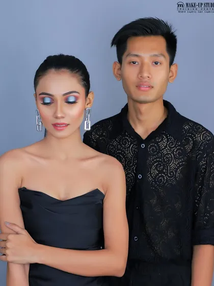 This student created a vibrant, high-fashion look for his assessment. My academy welcomes and nurtures talent from all backgrounds.