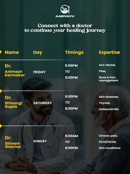 This is the January schedule for our Andheri branch, featuring specialists in pain management, thyroid issues, and PCOD.
