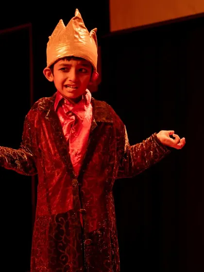 The Emperor character in a moment of dramatic frustration. This captures the emotional range our students learn to express.