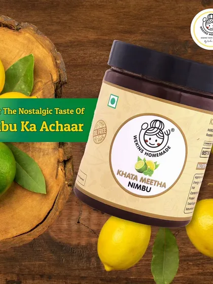 Savor the nostalgic taste of Nimbu ka Achaar. Our Khatta Meetha Nimbu is packed in a jar, ready to bring that tangy, sweet flavor to your meals.