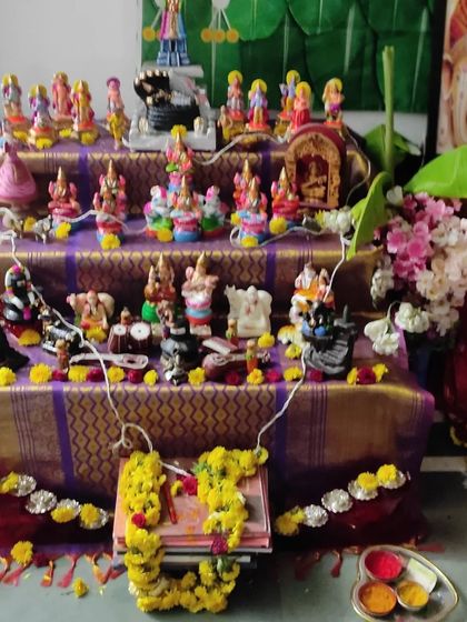 A closer look at our Navaratri 'golu' doll arrangement.